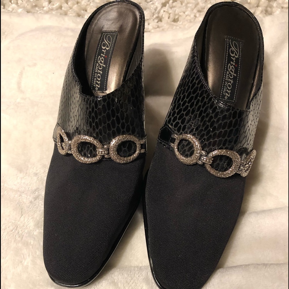 Brighton Heels black and silver brand new